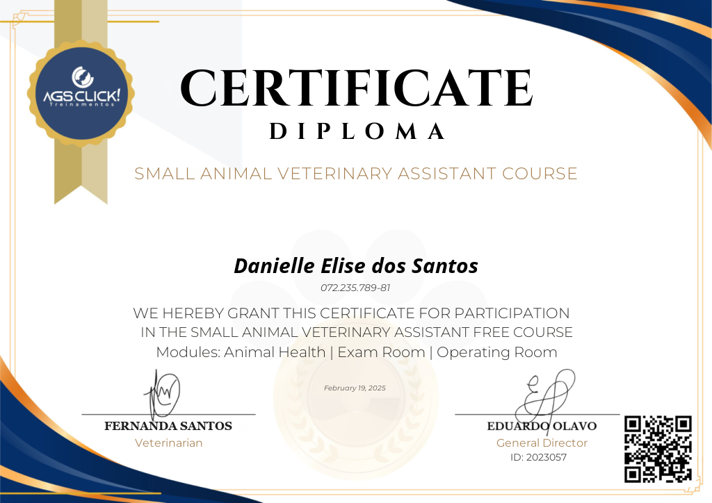 Clickvet Veterinary Assistant certificate